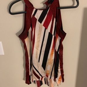 Sleeveless Red Blouse